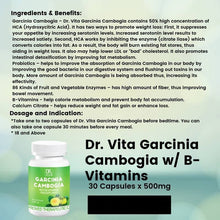 Load image into Gallery viewer, Dr. Vita Garcinia Cambogia (with B-Vitamins) 500mg x 30 Capsules