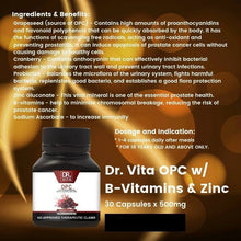 Load image into Gallery viewer, Dr. Vita OPC with B-Vitamins and Zinc (Men)
