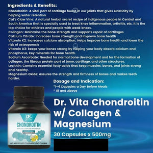 Dr. Vita Chondroitin (with Collagen and Magnesium)500mg x 30 Capsules