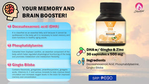 Dr, Vita DHA (with Ginkgo and Zinc)500mg x 30 Capsules